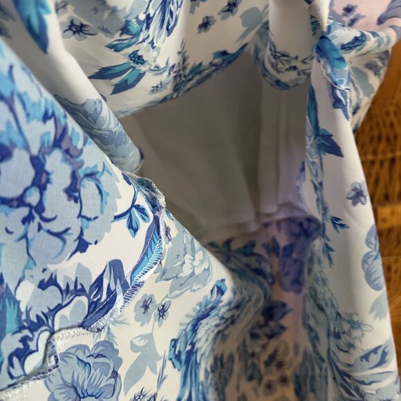 Hello Molly Blue White Floral Slip Midi Dress Size Large US 8 - Picture 6 of 8